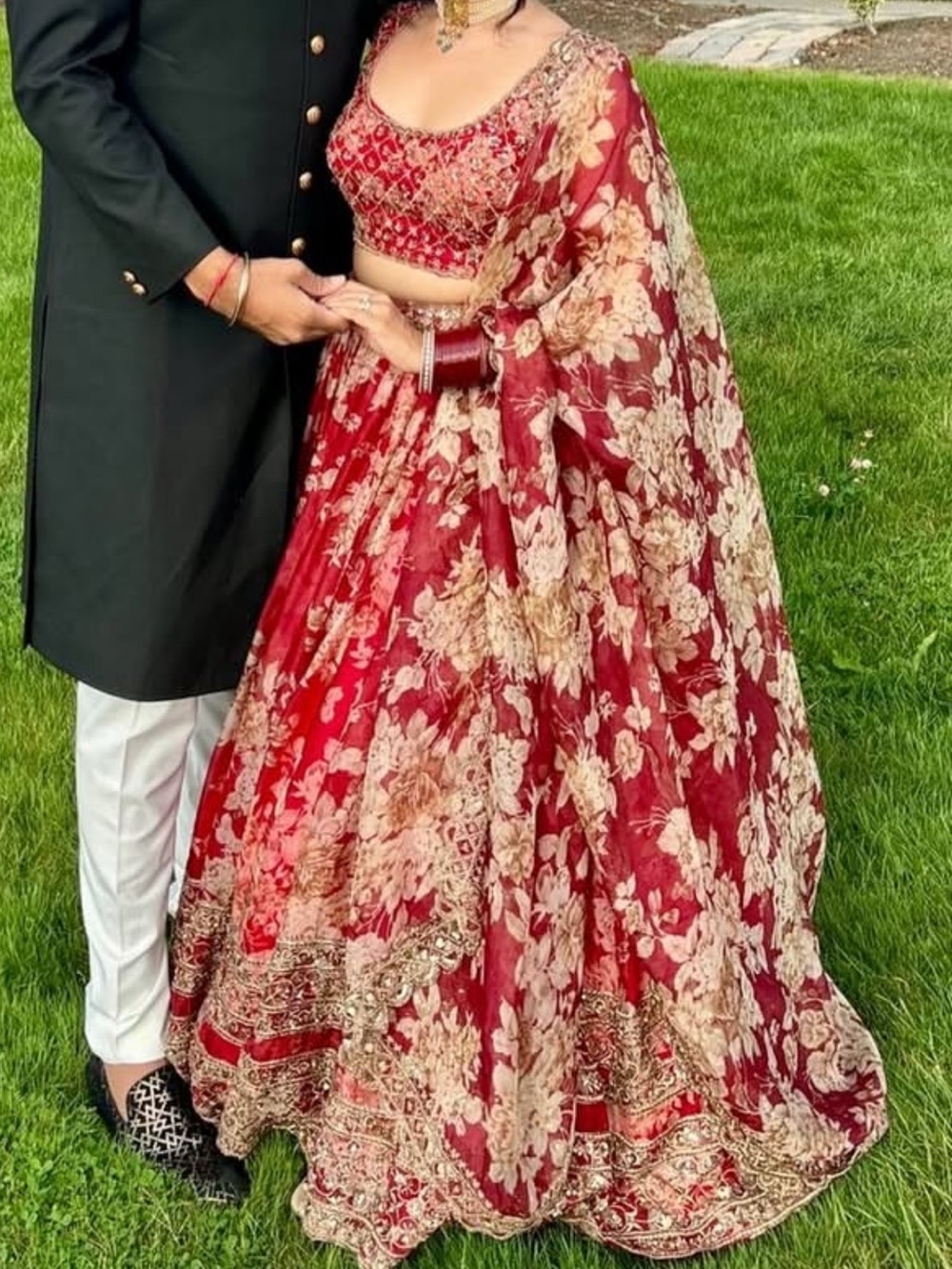 Red Floral Embroidered Lehenga Choli - Elegant Women's Bridal Wear